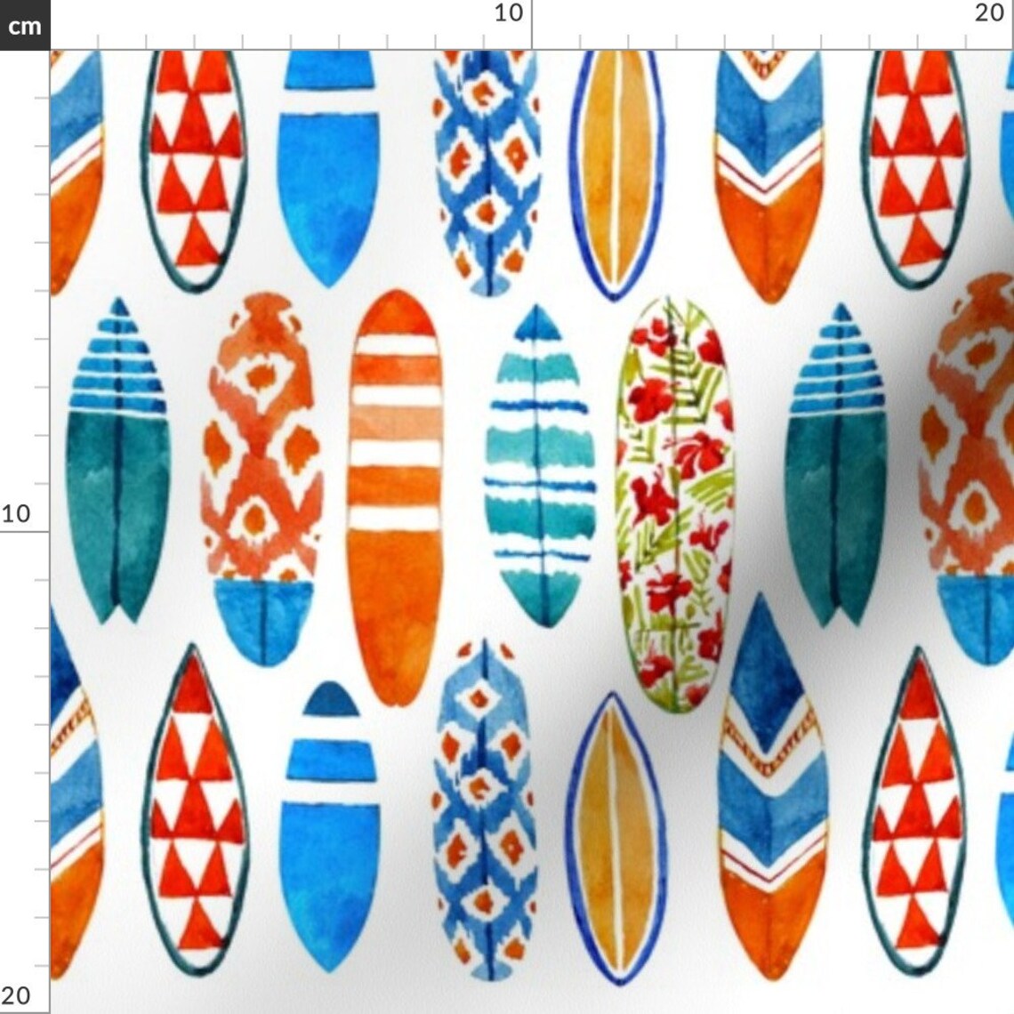Patterned Surfboards Fabric Watercolor Surfboards By Etsy