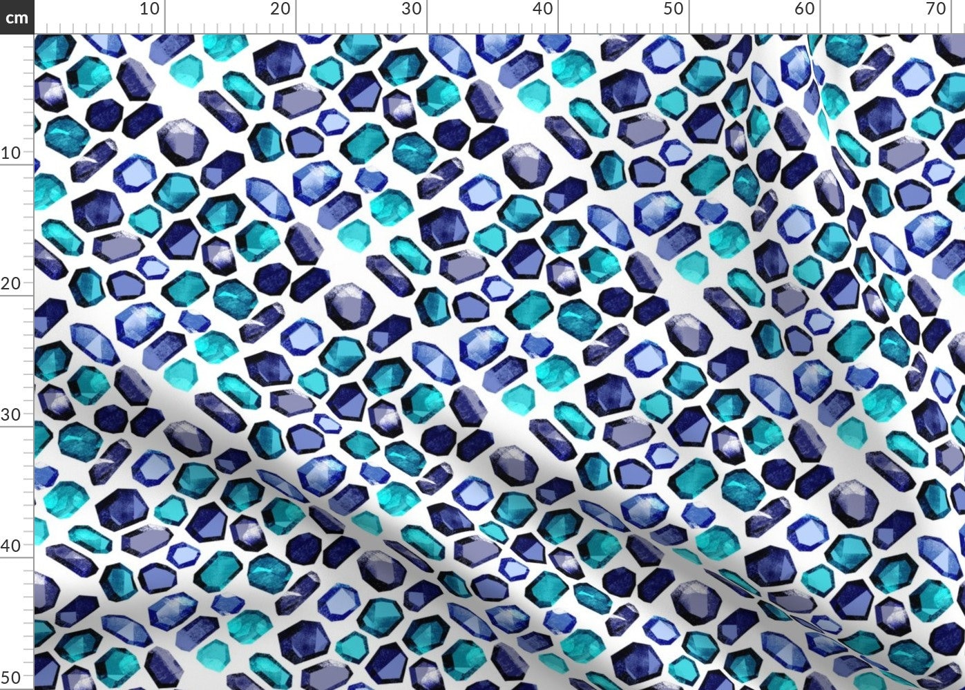 Blue Gem Fabric Crystal Gemstone Fabric Stones Gems Etsy