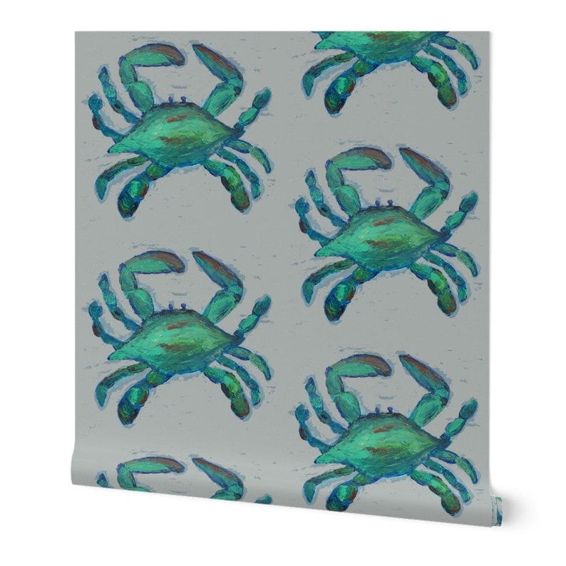Blue Crab Wallpaper Blue Crabs by Lisakling Marine Life Etsy