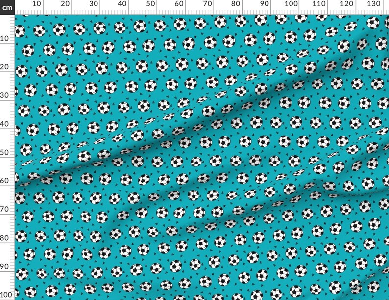 Soccer Mom Fabric Soccer Fabric Teal Blue Soccer Ball | Etsy