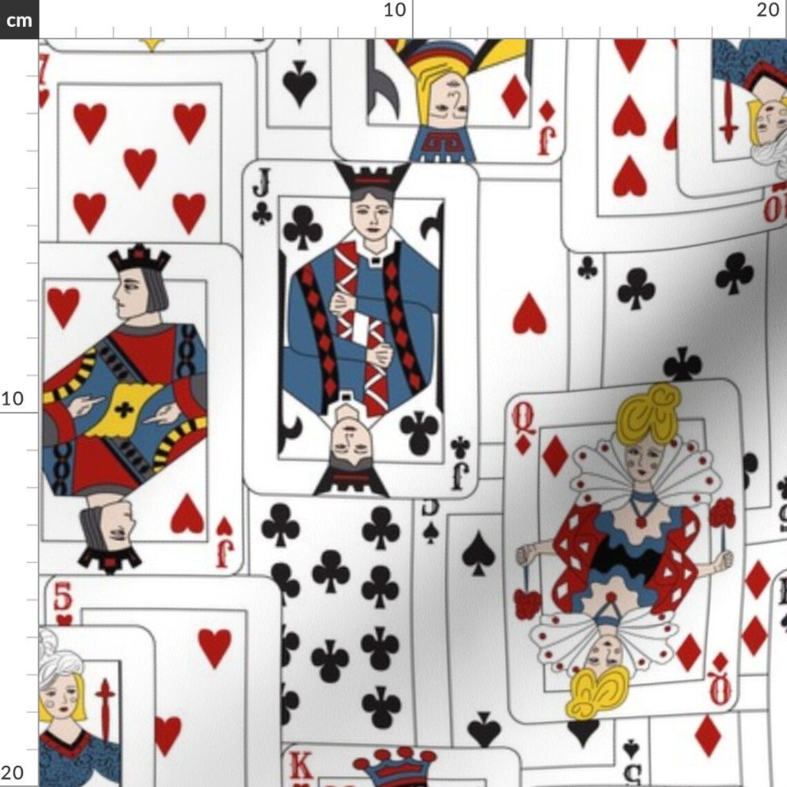 Deck Of Cards Fabric The Whole Deck In Primary By MagO Etsy France