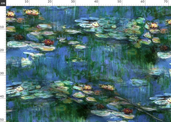 Drapery Upholstery Quilt Fabric IMPRESSIONIST FLORAL Monet Like Cotton SATEEN