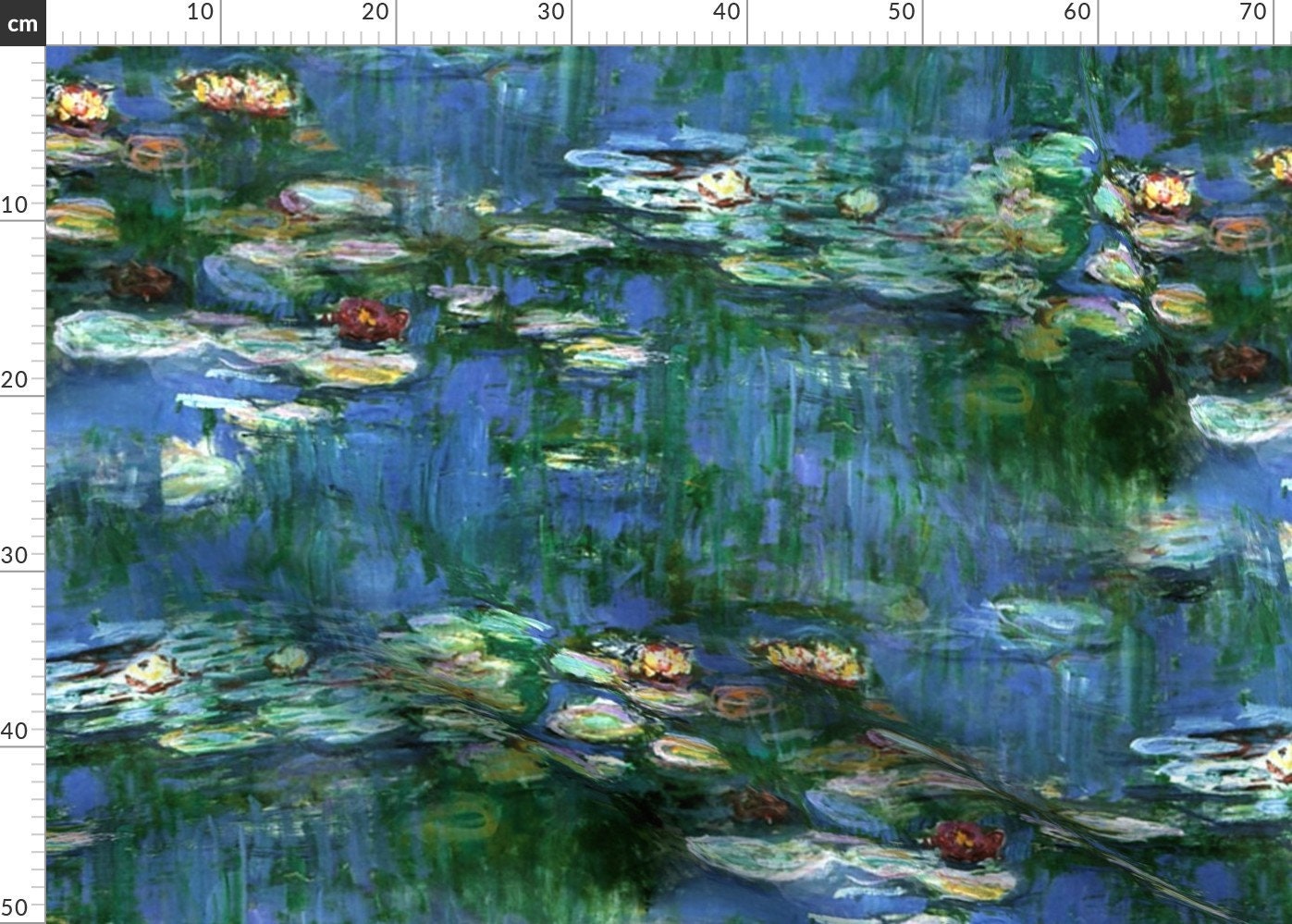 Monet Fabric Claude Monet Water Lilies 1916 Large By Etsy