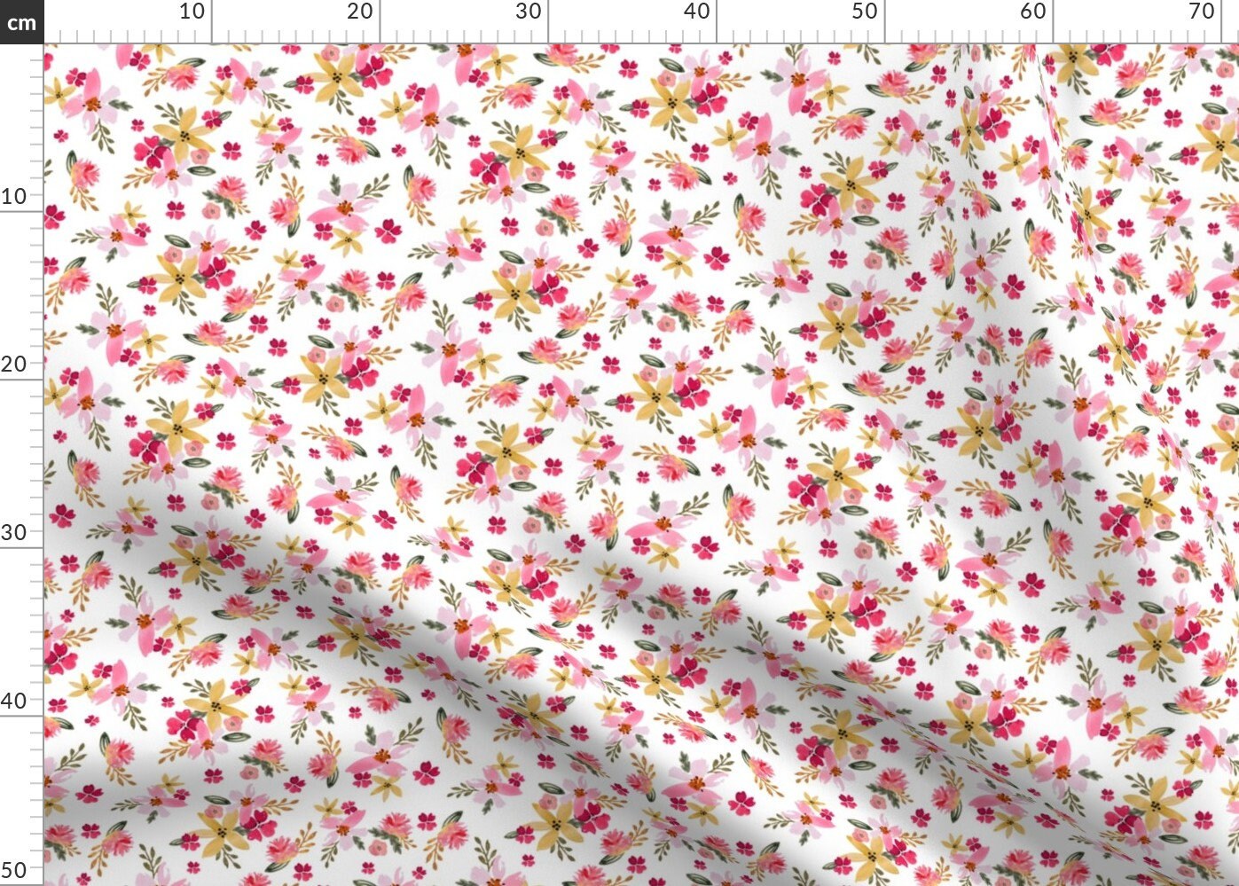 Pink Baby Girl Fabric Watercolor Floral Small By Etsy