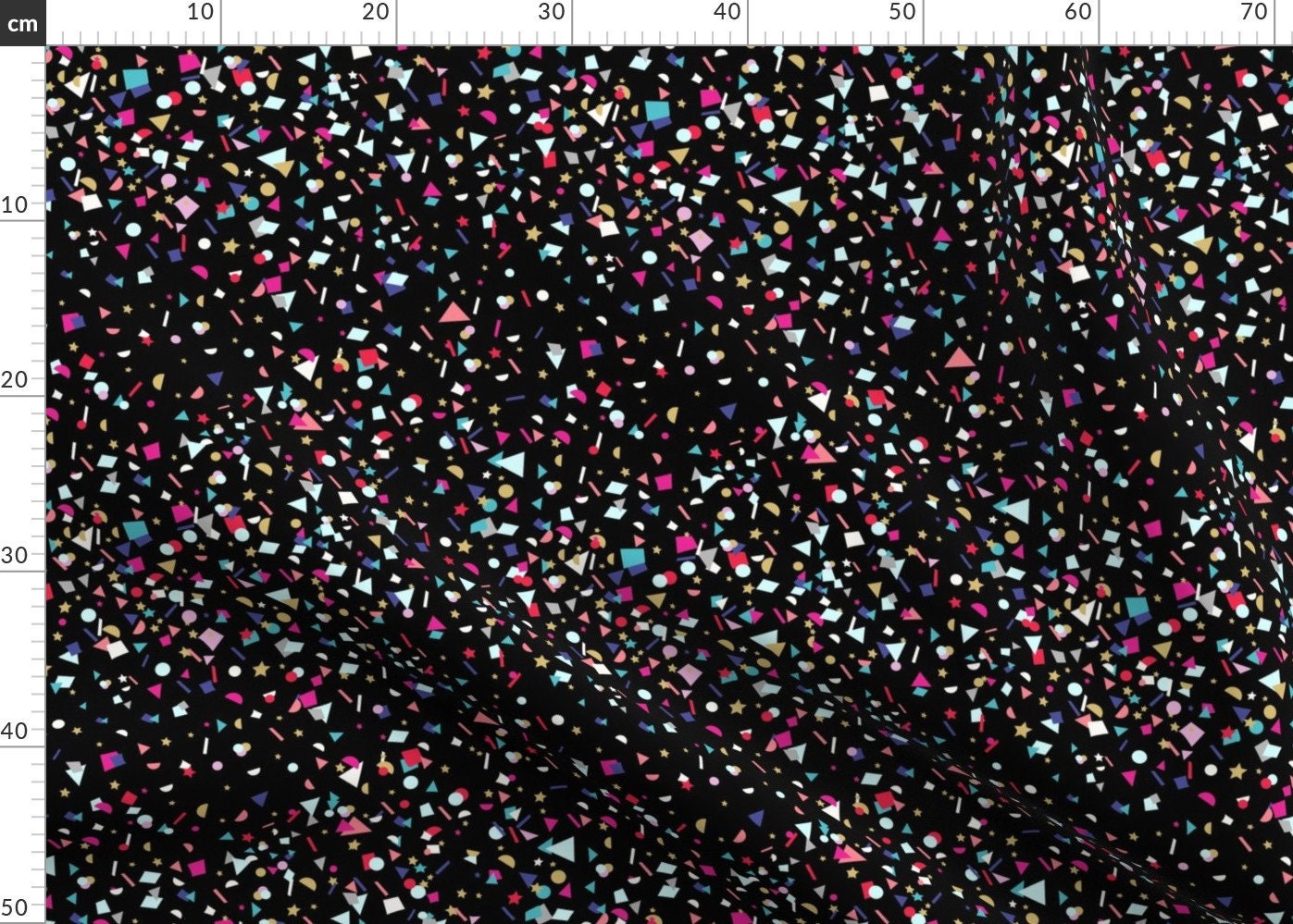 Black Confetti Fabric Confetti By Crystal Walen Confetti Etsy