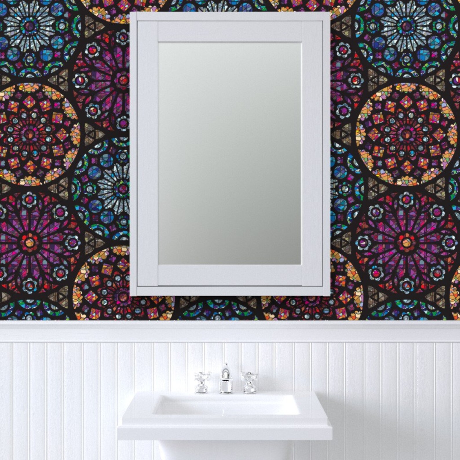 Stained Glass Wallpaper Stained Glass Rose Windows By Sammyk | Etsy