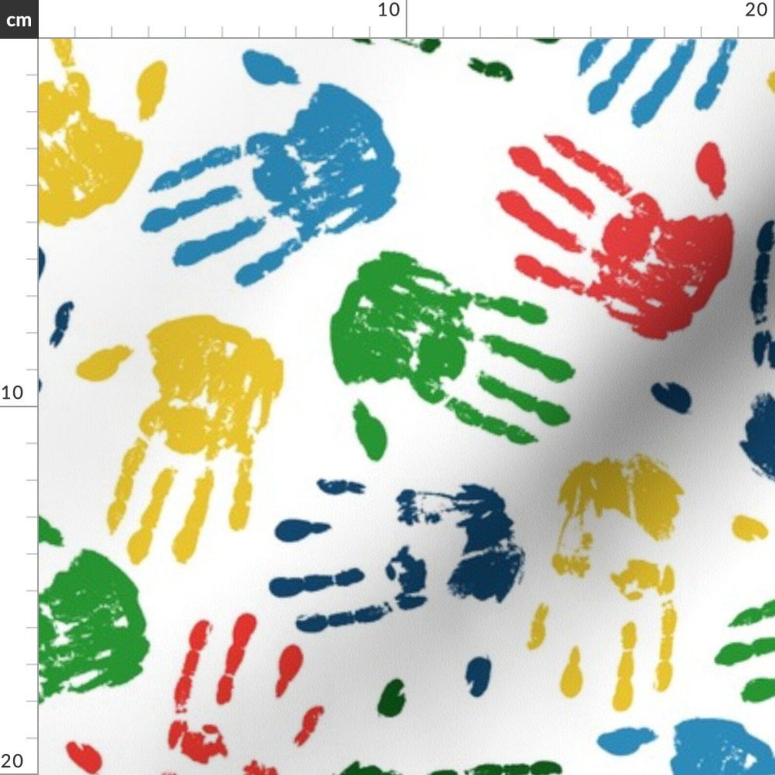 Rainbow Handprints Fabric Handprints by Juliabadeeva Etsy