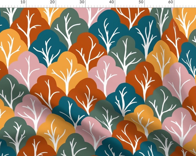 Tree Forest Colorblock Fabric Forest for the Trees by Whatever-works ...