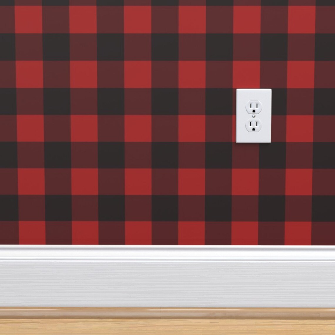 Buffalo Plaid Wallpaper Buffalo Plaid Red by Portage and Etsy