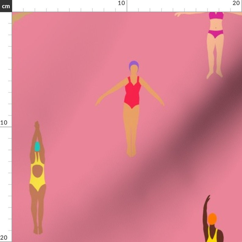Fitness Pink Synchronized Swimming Fabric Swimmers In A Sea Etsy