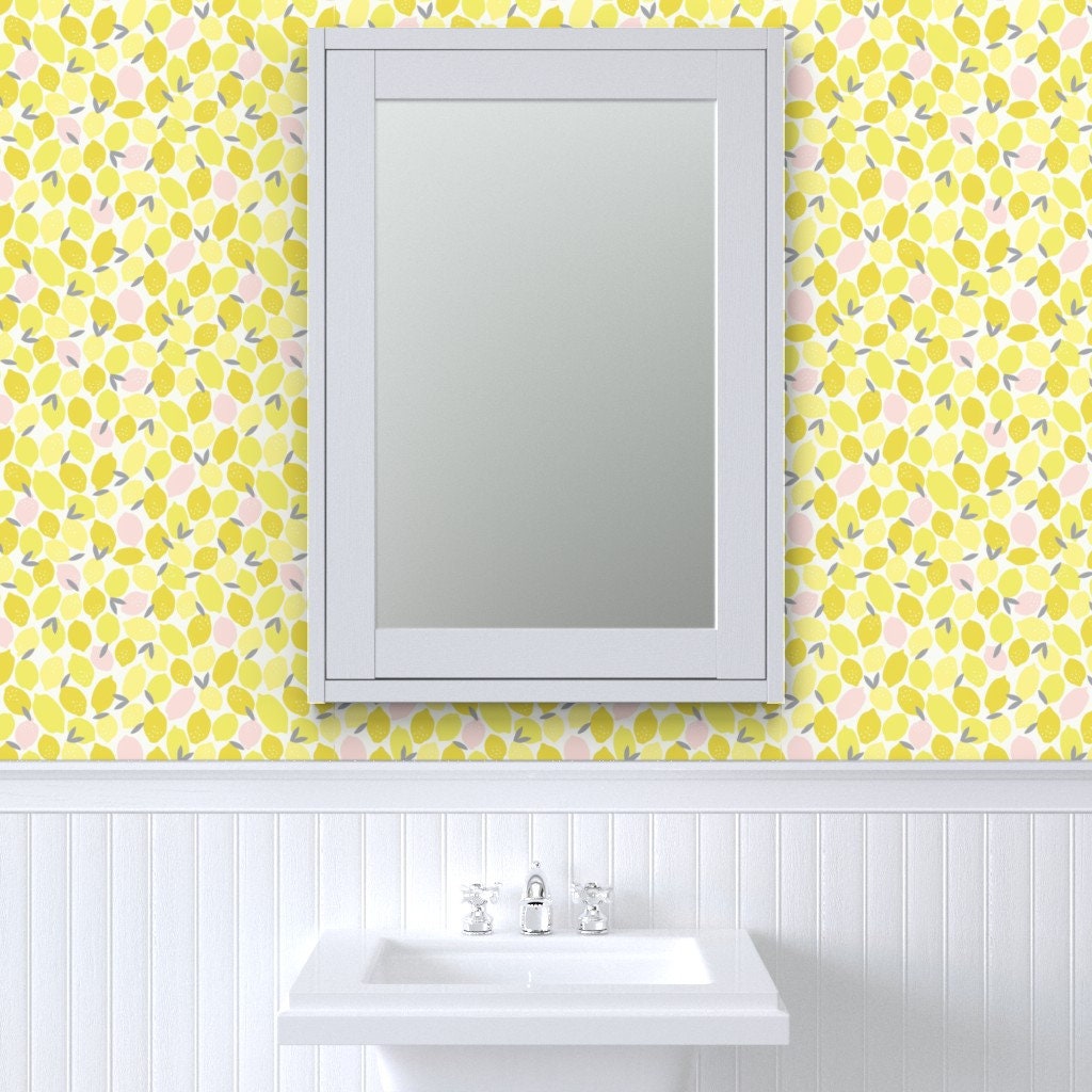Pink Wallpaper Pink Lemonade by Shelbyallison Yellow | Etsy