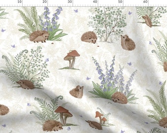 Woodland Tablecloth Hedgehogs Blue by tatiabaurre Blue Cute Baby Hedgehog Fall Nursery Kids Cotton Sateen Tablecloth by Spoonflower