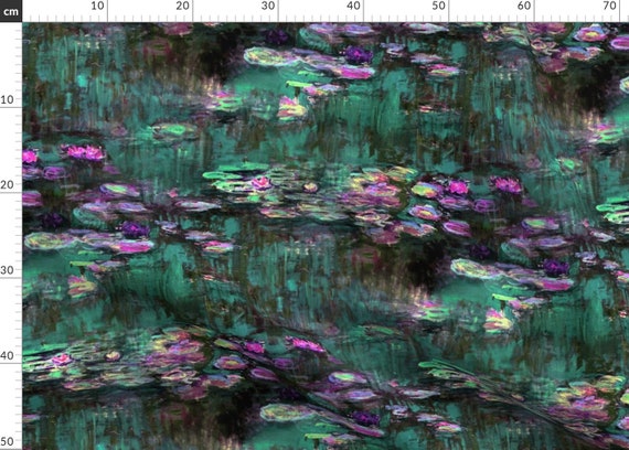 Drapery Upholstery Quilt Fabric IMPRESSIONIST FLORAL Monet Like Cotton SATEEN