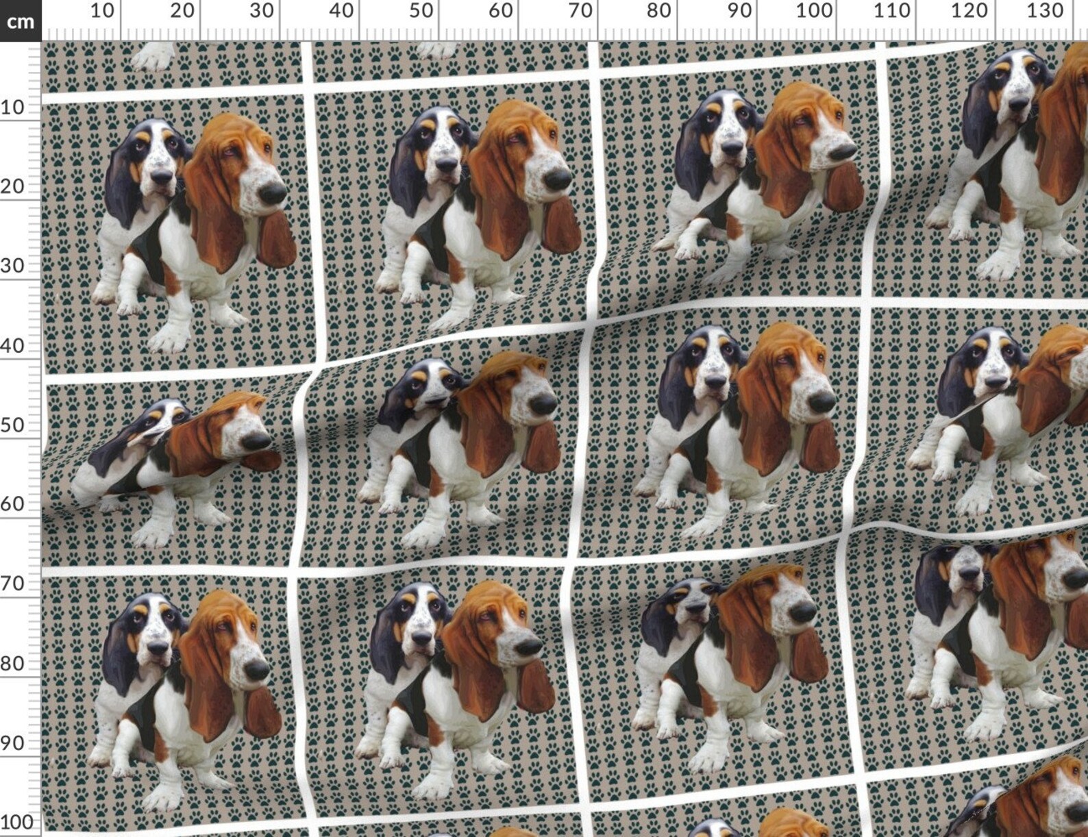 Basset Hound Grid Fabric Basset Fabric Design By Dogdaze Etsy