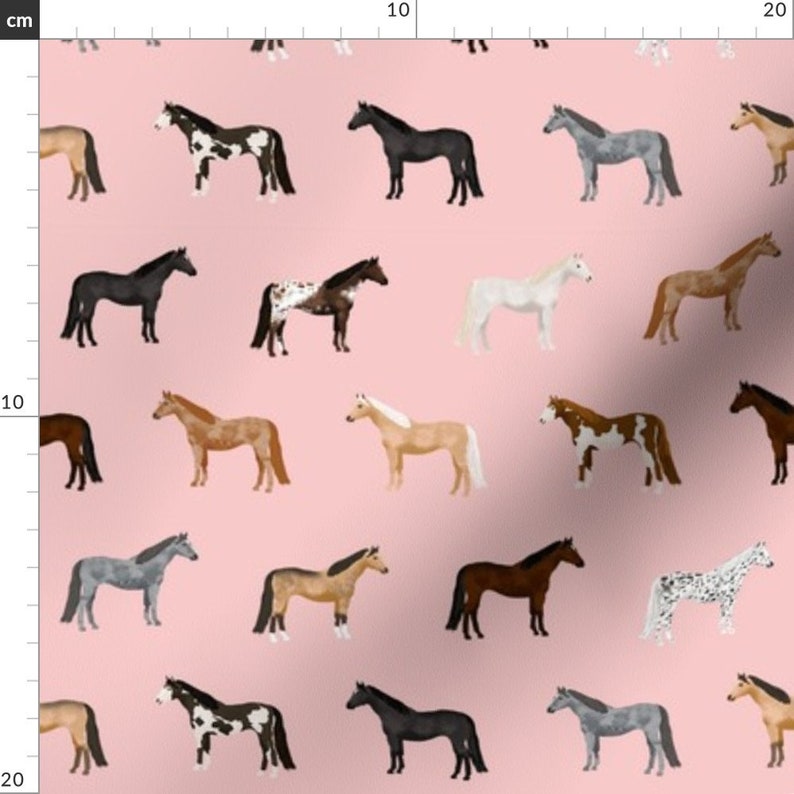 Horse Fabric Horse Coats Horse Breeds Fabrics Pink by Etsy