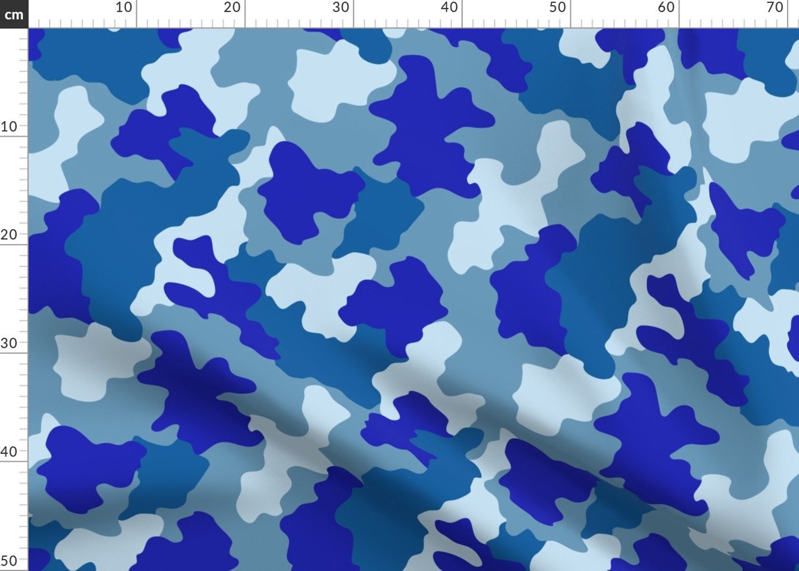 Blue Camo Fabric Blue Camo By Kimsa Shades Of Blue Etsy