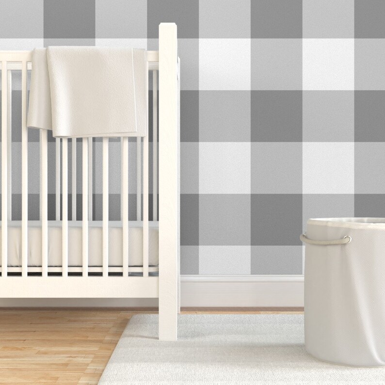 Plaid Wallpaper Grey Buffalo Check by Aacraven85 Checked Etsy