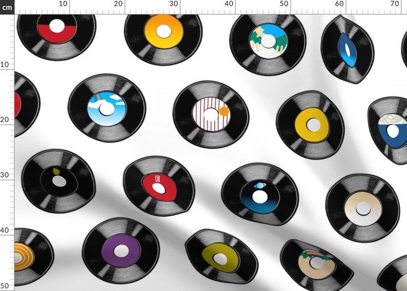Vinyl Record Fabric Stars On 45 Maxi Singles Records Etsy
