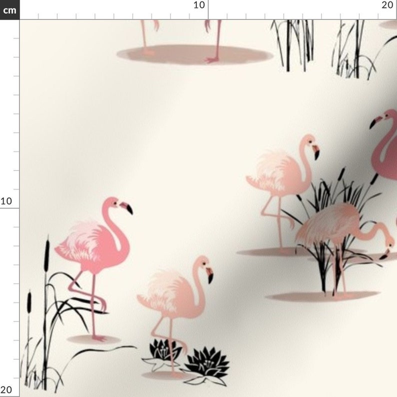 Flamingos Fabric Vintage Flamingo Glam By Ladywendolyn Etsy