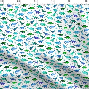 Fabric cotton jersey dinos dinosaur mint kiwi green colorful children/'s fabric garment Little Darling