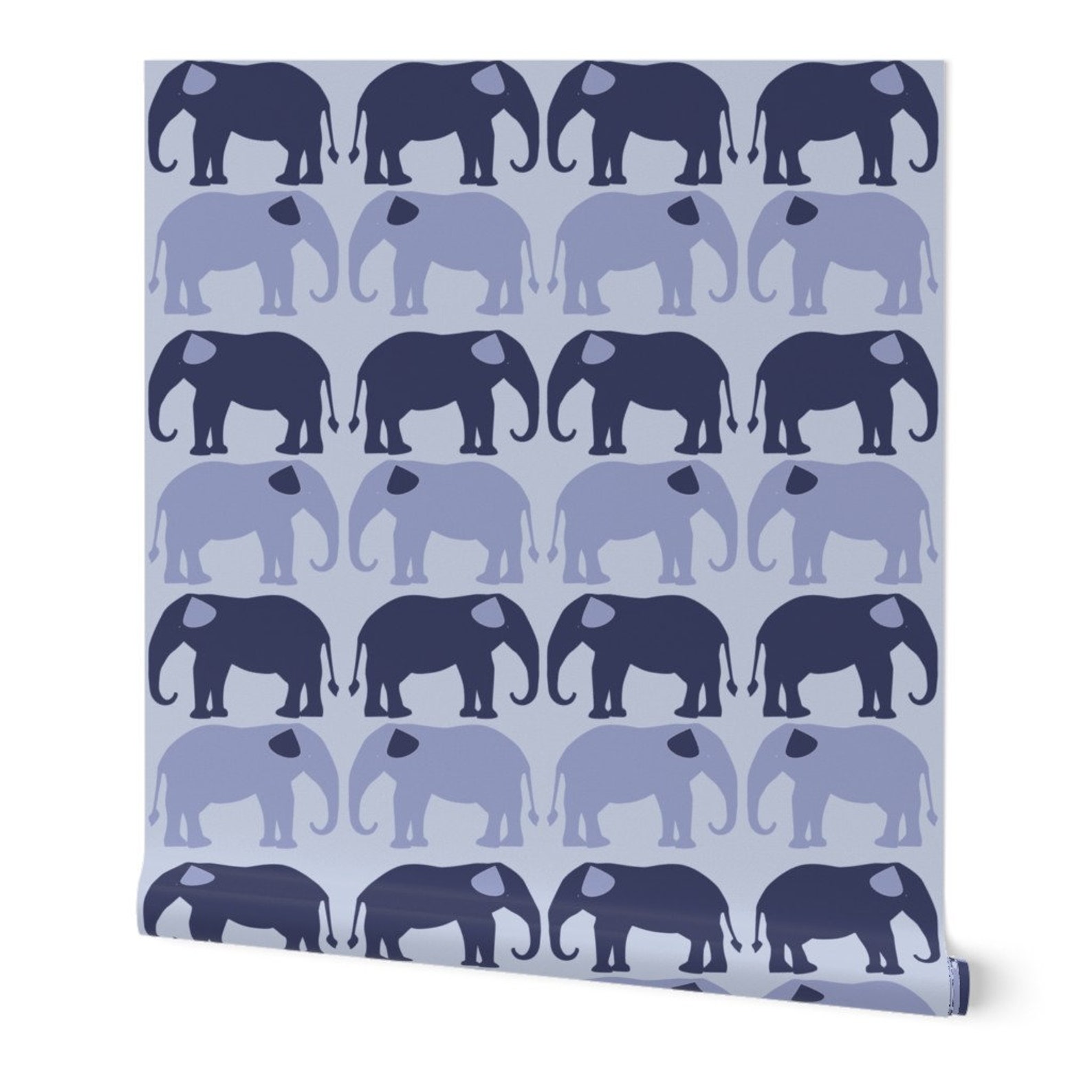 Elephants Wallpaper Purple Elephants by Beththompsonart | Etsy