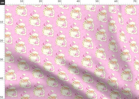 Santa Fabric Hi Santa Christmas Hot Pink By Parisbebe | Etsy