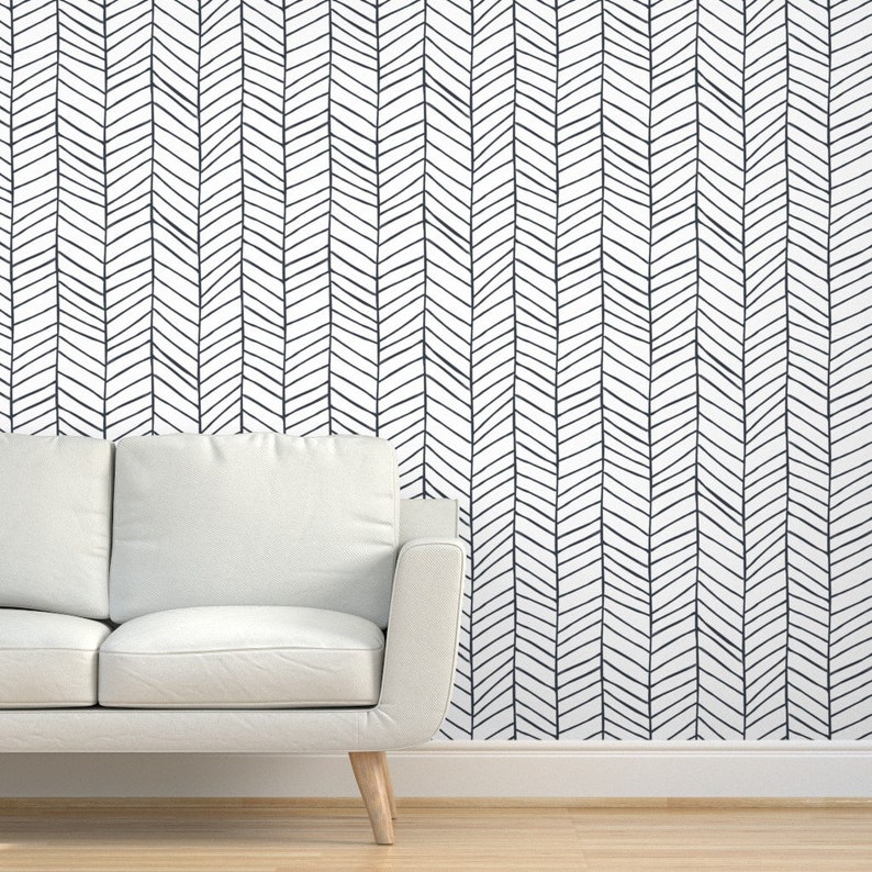 Herringbone Wallpaper Herringbone By Jillcookdesigns | Etsy