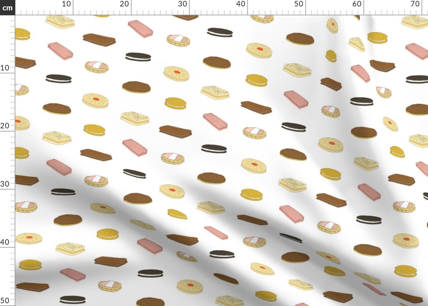 Sweet Biscuits Fabric Biscui Biscuit Pattern By Emmamethod Etsy