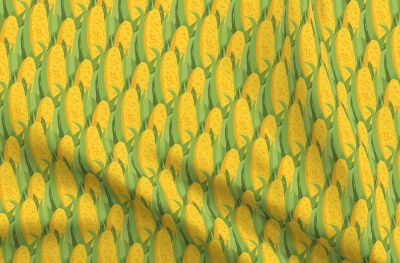 Corn Fabric Cornfield By Storylinecaroline Corn Cobb Etsy