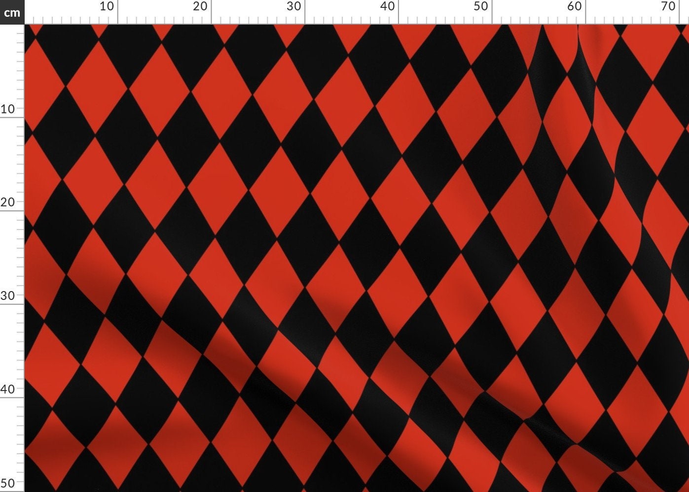 Harlequin Fabric Harlequin Diamonds Black And Red By Etsy