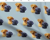 Labrador Retriever Fabric - Yellow And Black Labrador Retrievers By Dogdaze - Labrador Retriever Cotton Fabric By The Metre by Spoonflower