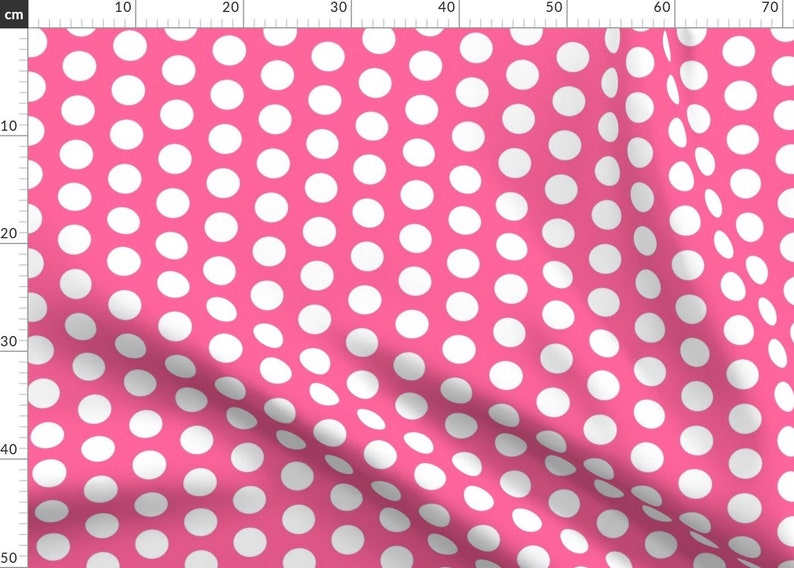 Polka Dots Fabric Large Pink Polka Dots By Thepinkhome Etsy