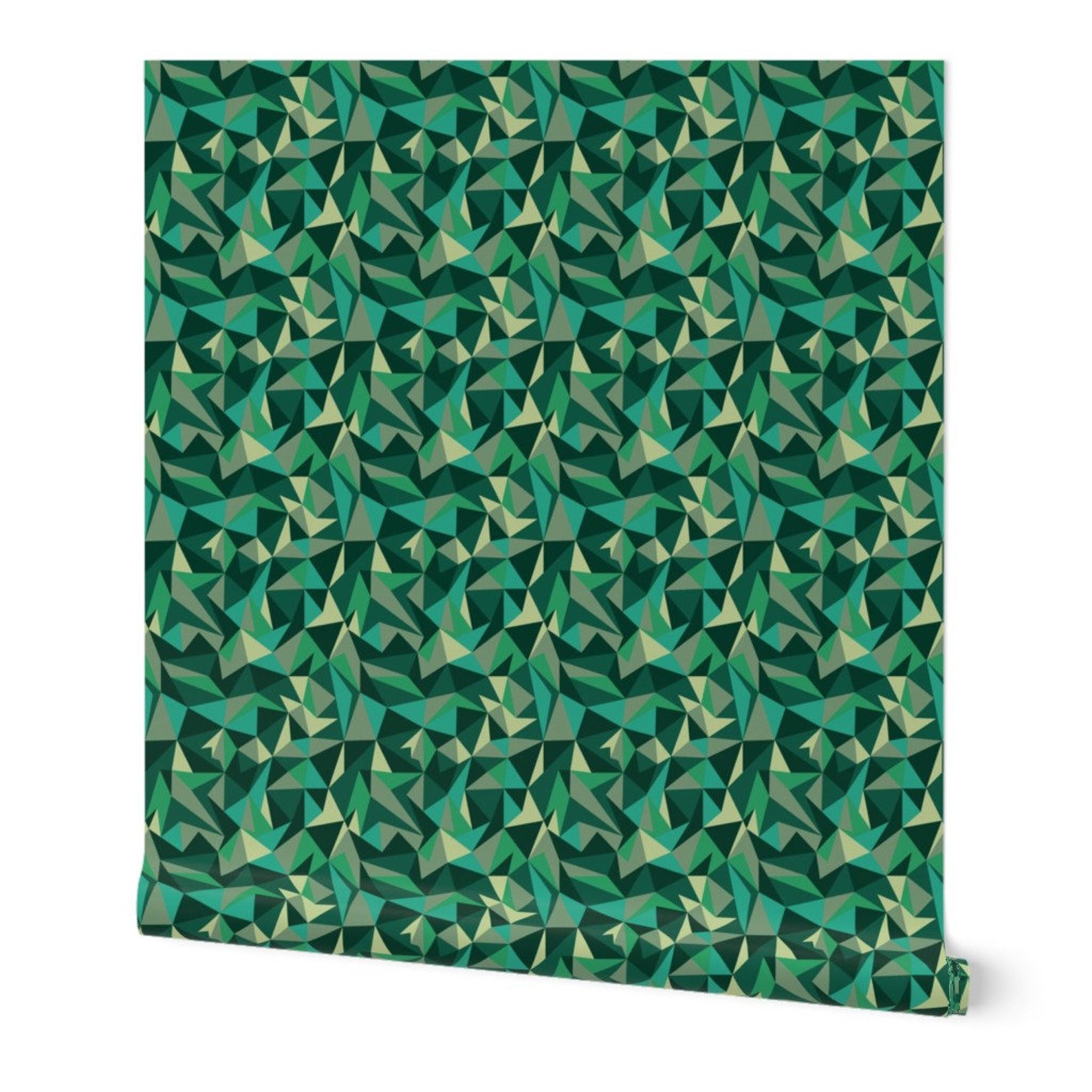 Emerald Geometric Wallpaper Emerald Origami by Etsy