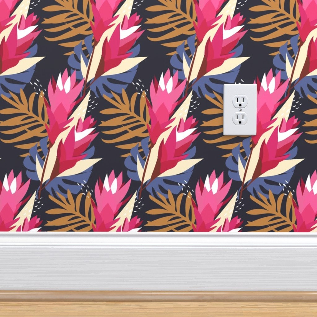 Tropical Floral Wallpaper Ginger_flower_a by daniteal Etsy