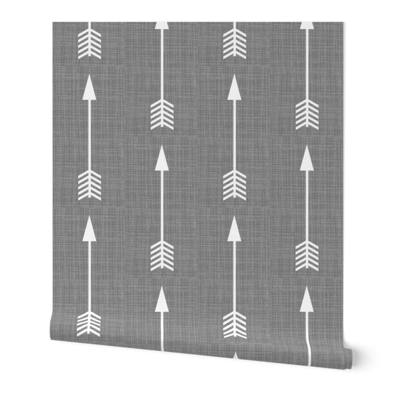 Modern Arrows Wallpaper Arrows On Grey By Modfox Tribal Etsy