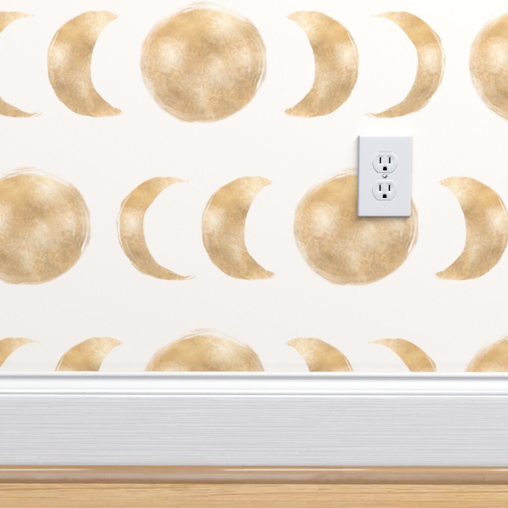 Golden Moon Wallpaper Gold Moon Her Day By Julia Dreams | Etsy