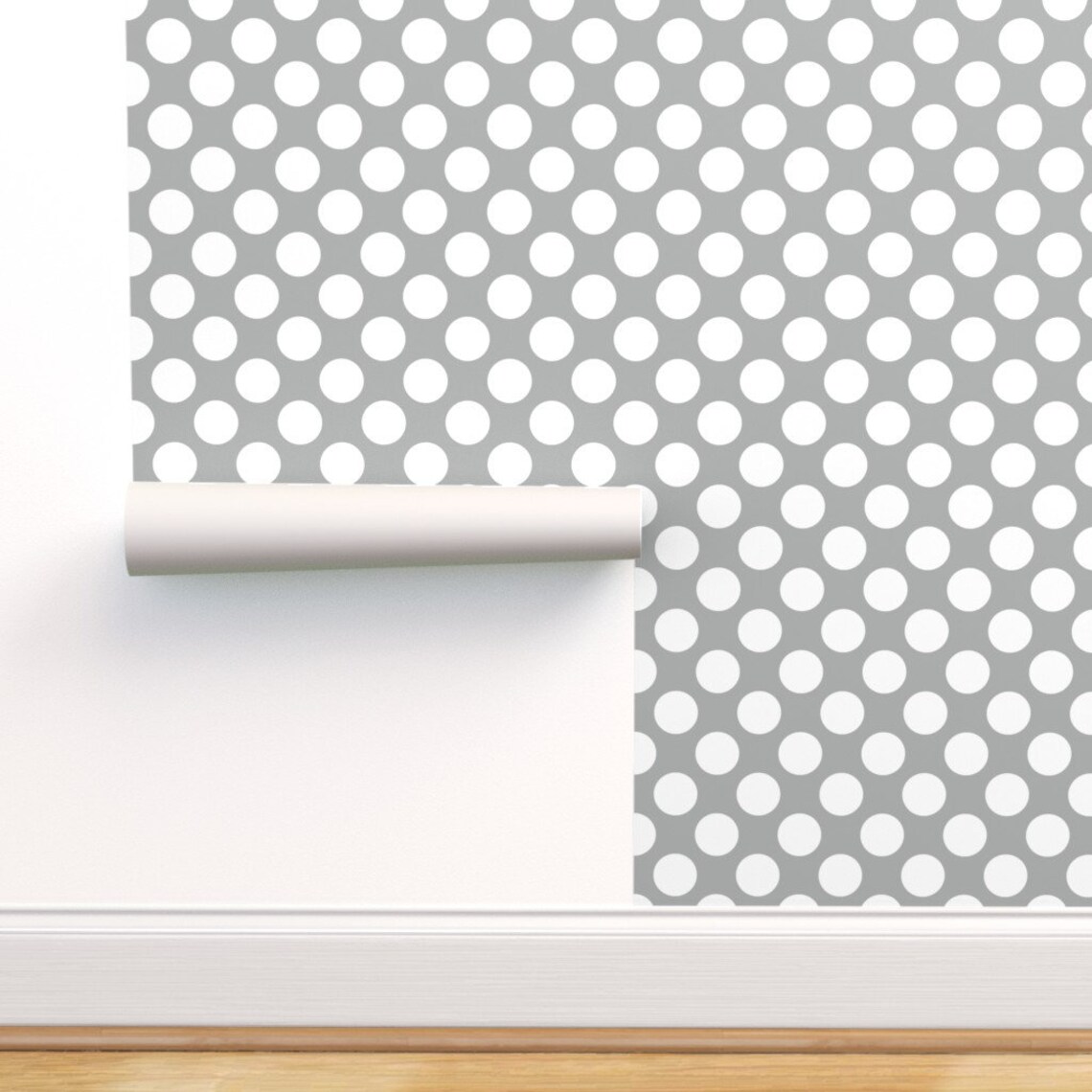 Polka Dot Wallpaper Polka Dot Silver by Littlerhodydesign Etsy
