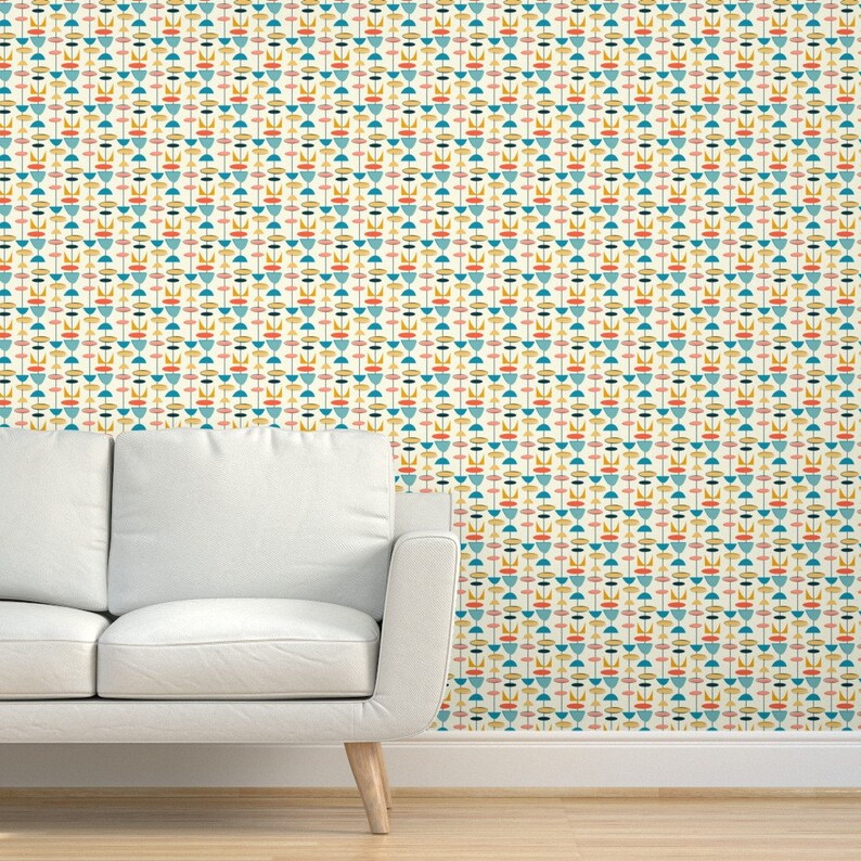 Atomic Wallpaper Midcentury Modern by Roofdog_designs Etsy