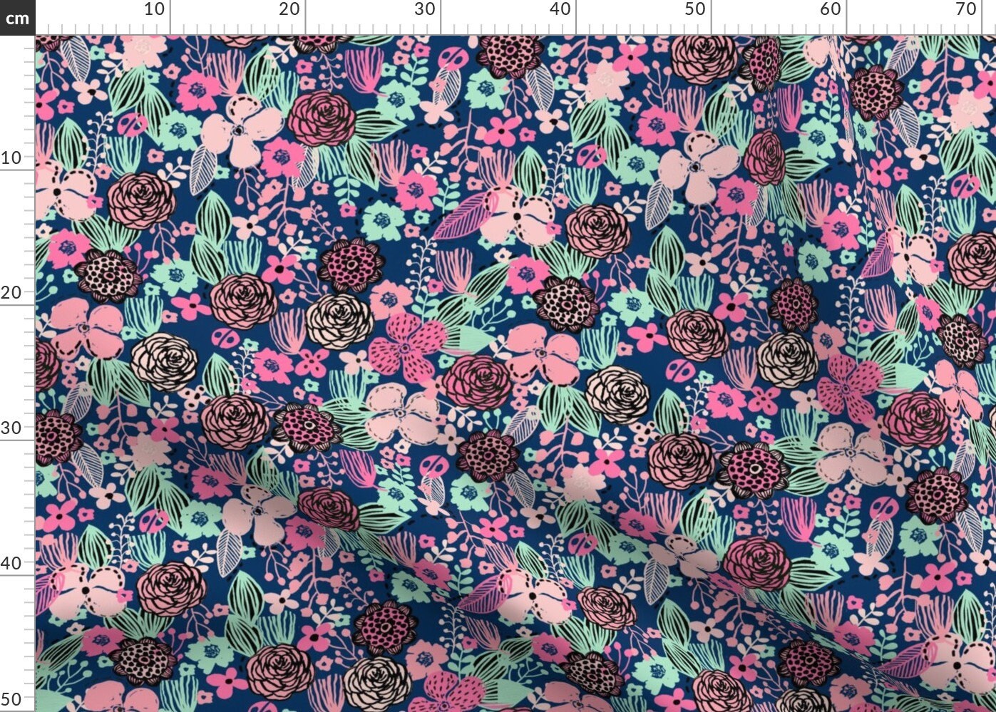 Spring Fabric Spring Floral // Botanical Florals Nature Etsy