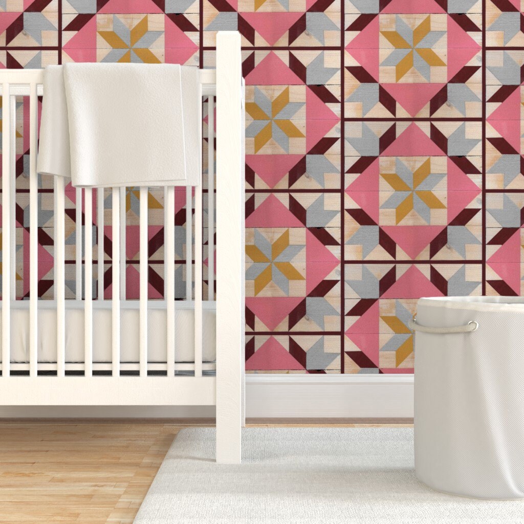 Geometric Wallpaper Barn Quilt 5a by annapdx Modern | Etsy