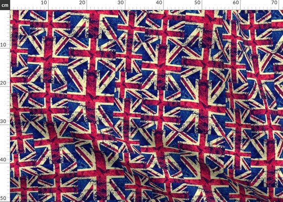 British Flags Fabric Retro British Flags Large by Bluevelvet | Etsy