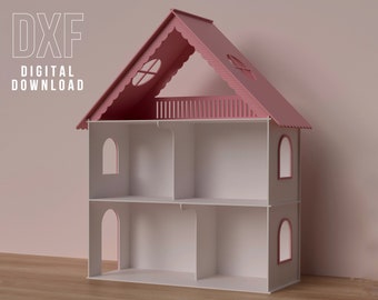 Toy Dollhouse Cottage, fichiers découpés au laser, plans de routeur cnc, projet DXF