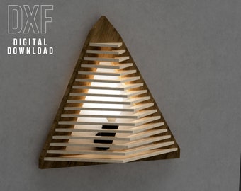 Mountain Wall lamp Laser cut files Cnc router plans DXF project