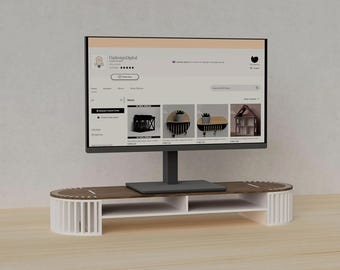 Monitor Stand Riser Shelf Laser cut files Cnc router plans DXF project