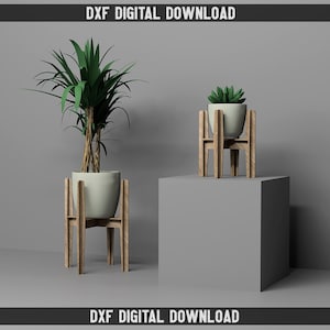 Plant Stand Pot Holder Set Laser cut files Cnc router plans DXF project