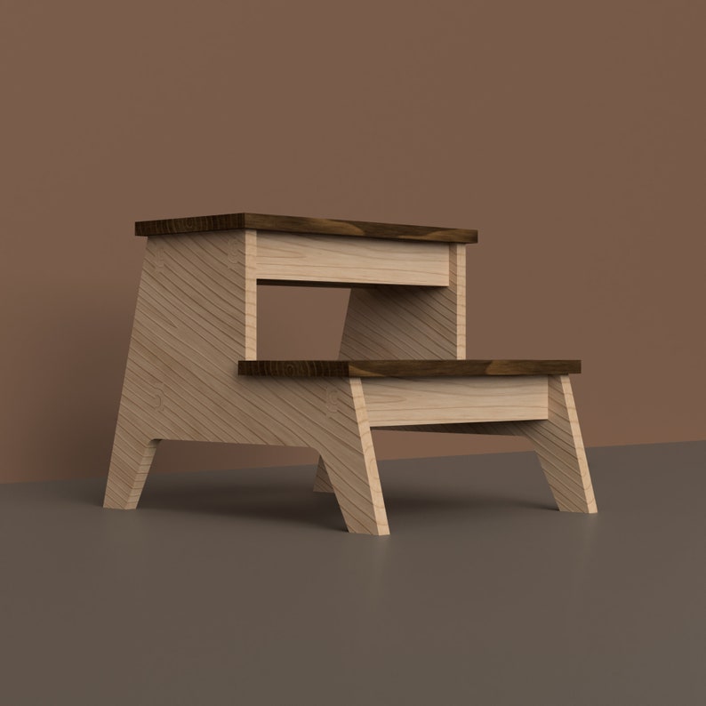 Step Stool Plywood Bench Laser Cut Files Cnc Router Plans DXF Etsy UK