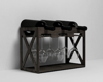 Wine Bottle Glass Rack Laser cut files Cnc router plans DXF project
