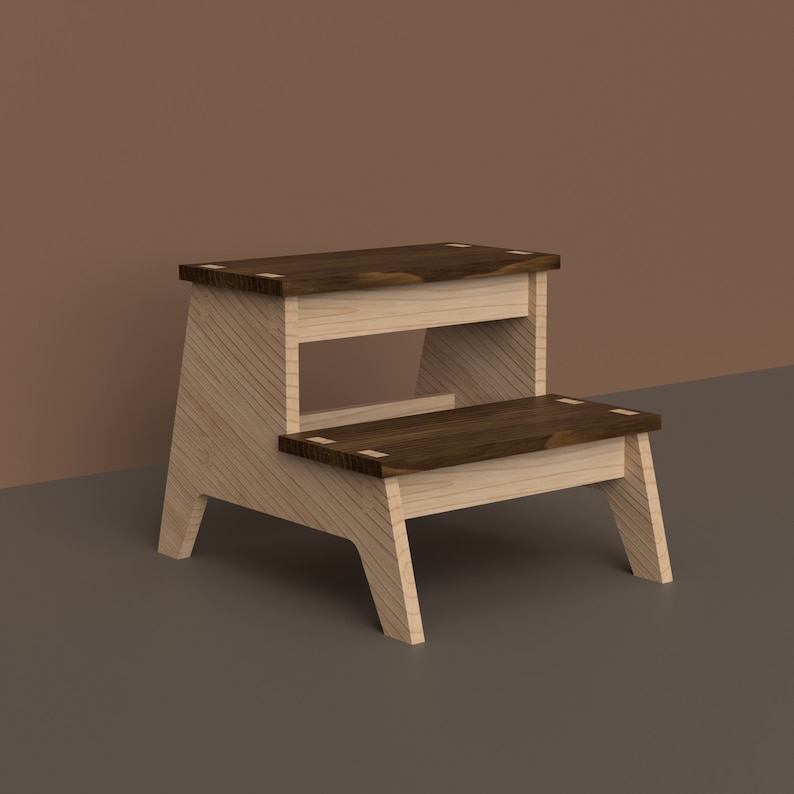 Step Stool Plywood Bench Laser Cut Files Cnc Router Plans DXF Etsy
