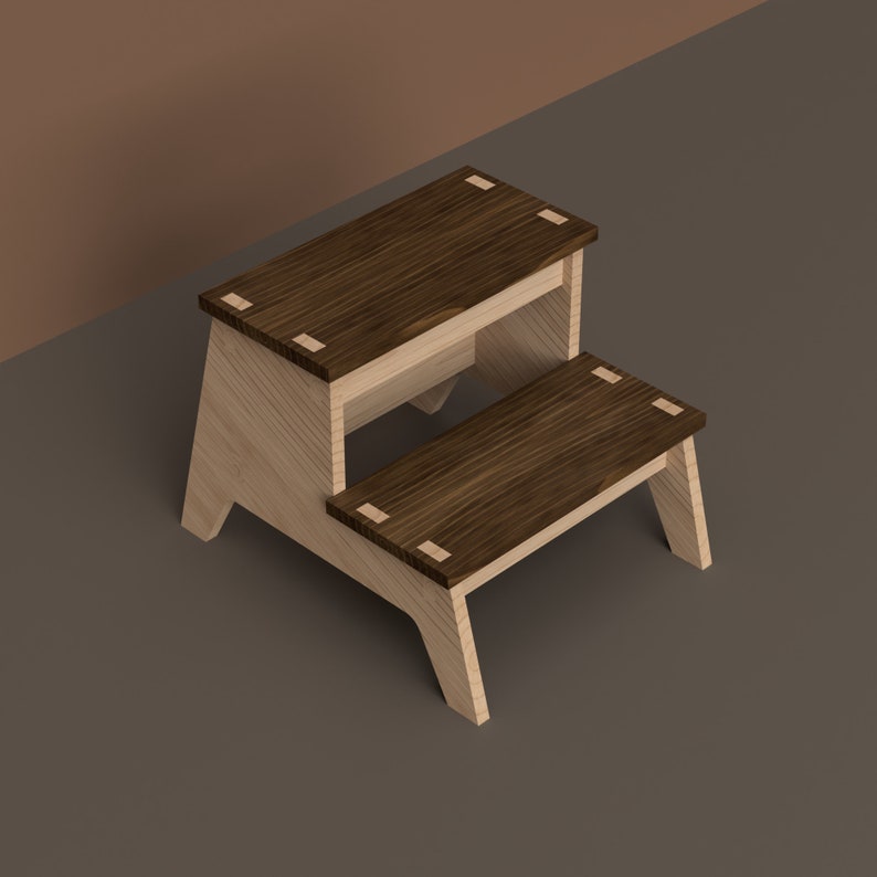 Step Stool Plywood Bench Laser Cut Files Cnc Router Plans DXF Etsy