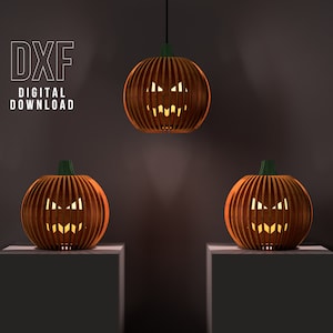 Halloween Pumpkin Plywood Lantern Laser cut files Cnc router plans DXF project